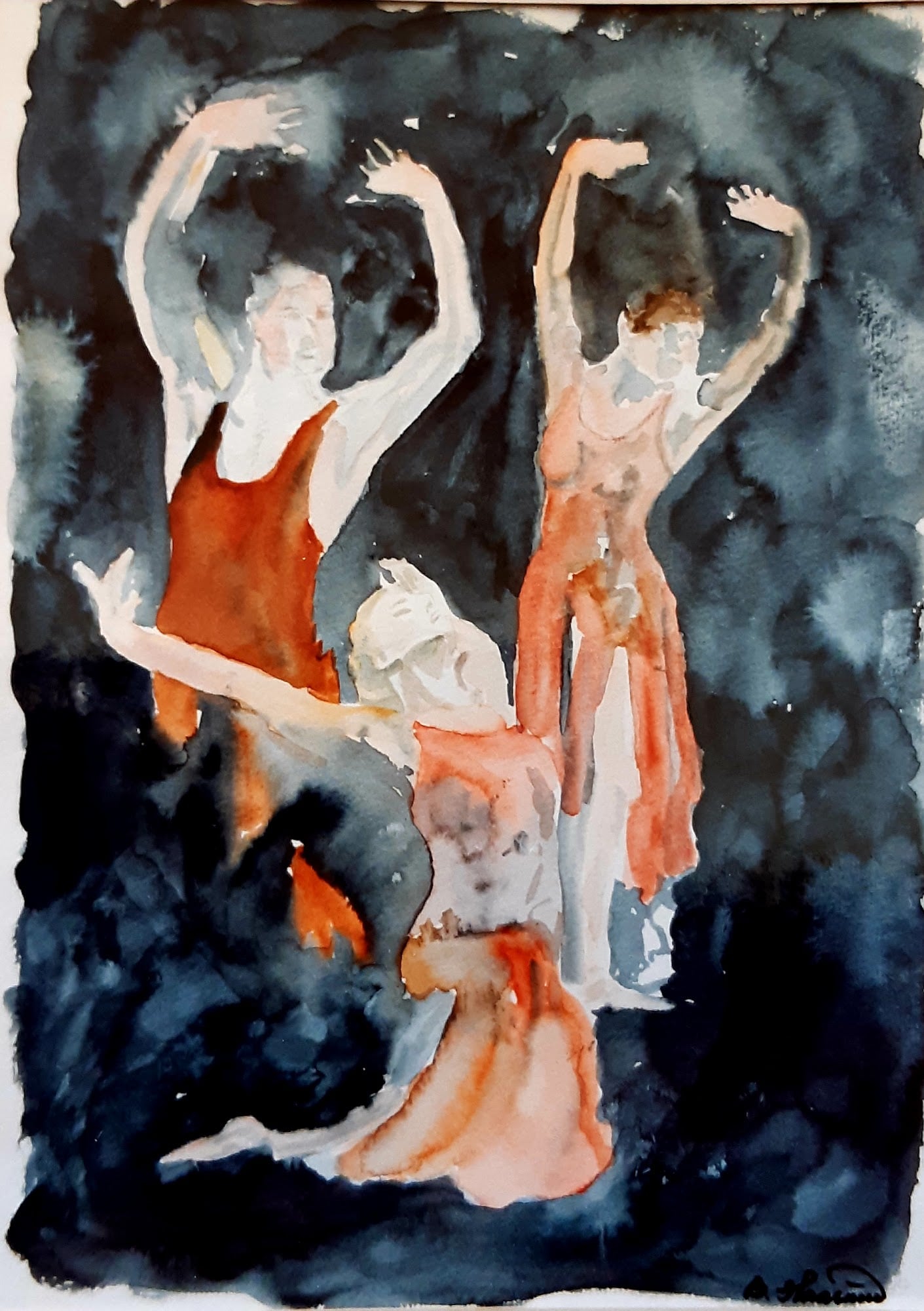 Dansere - 30 x 40 cm med blank metalramme
