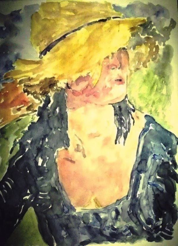 Pige med stråhat   30 x 40 cm.
PRIS KR. 650